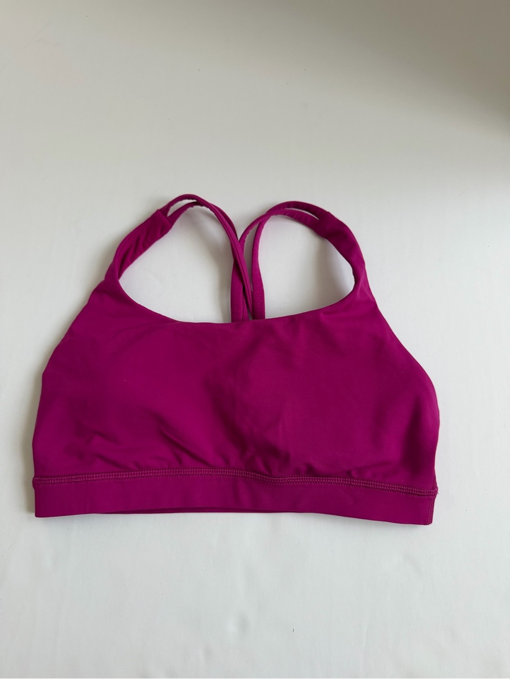 Lululemon Energy Bra Magenta Purple Pink Cross Back Sport Top - Size 6